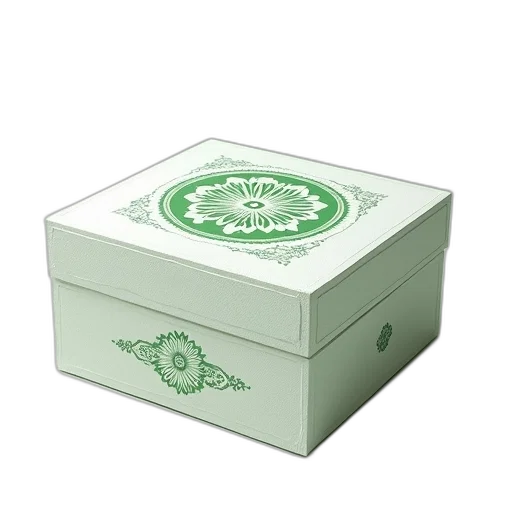 3d render, green, white, ornate transparent PNG cut-out