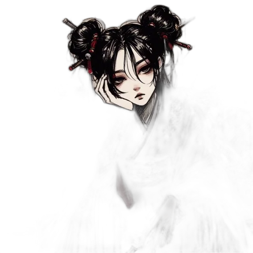 mask, creature, dress, hair transparent PNG cut-out