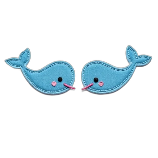 shoes, pair, blue, whale-shaped transparent PNG cut-out