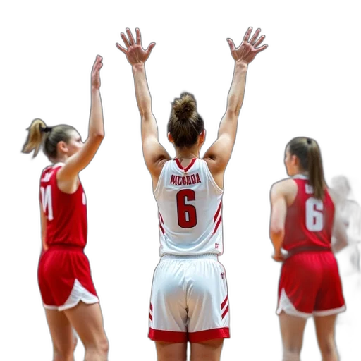 female, basketball, player, white transparent PNG cut-out