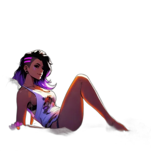 dress, concept art, fantasy art, cyberpunk transparent PNG cut-out