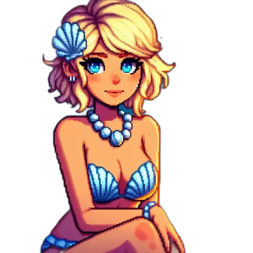 dress, flower, pixel art, vaporwave transparent PNG cut-out