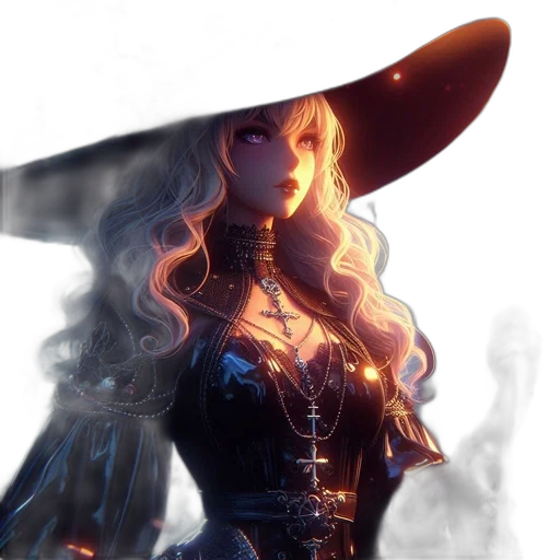 staff, hat, dress, crown transparent PNG cut-out