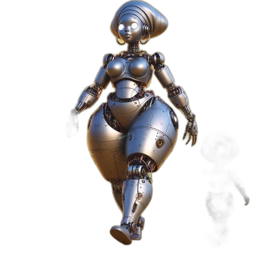 robot, dress, jewelry, staff transparent PNG cut-out