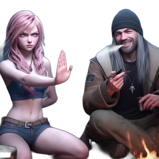 concept art, comic book art, cyberpunk, fantasy art transparent PNG cut-out