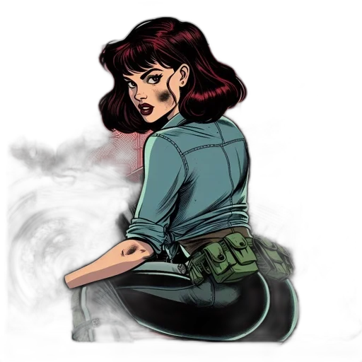 jacket, staff, comic book art, concept art transparent PNG cut-out