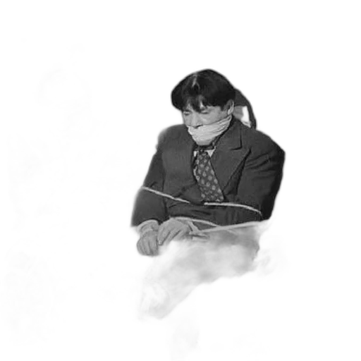 jacket, staff, face, sword transparent PNG cut-out