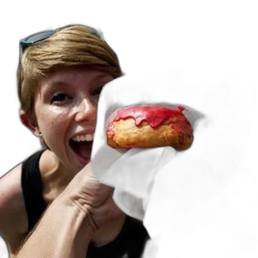 food, photorealistic, woman, short transparent PNG cut-out