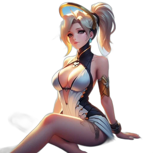 dress, staff, robot, concept art transparent PNG cut-out