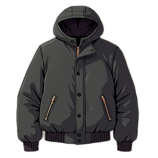 jacket, 3d render, dark, illustration transparent PNG cut-out