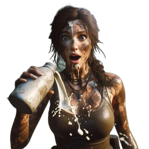 concept art, photorealistic, female, character transparent PNG cut-out