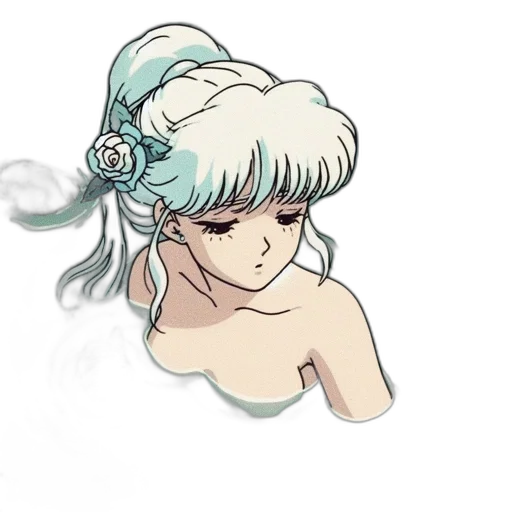 staff, face, flower, hair transparent PNG cut-out