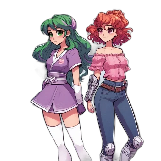 dress, staff, vaporwave, anime transparent PNG cut-out