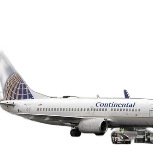 continental, airlines, plane, parked transparent PNG cut-out