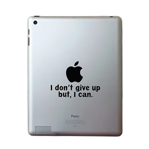 3d render, apple, ipad, decal transparent PNG cut-out