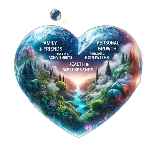concept art, fantasy art, heart-shaped, geode transparent PNG cut-out