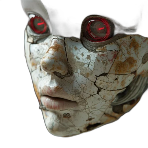 mask, face, robot, 3d render transparent PNG cut-out