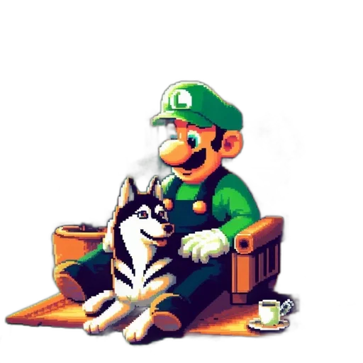 animal, staff, pixel art, concept art transparent PNG cut-out
