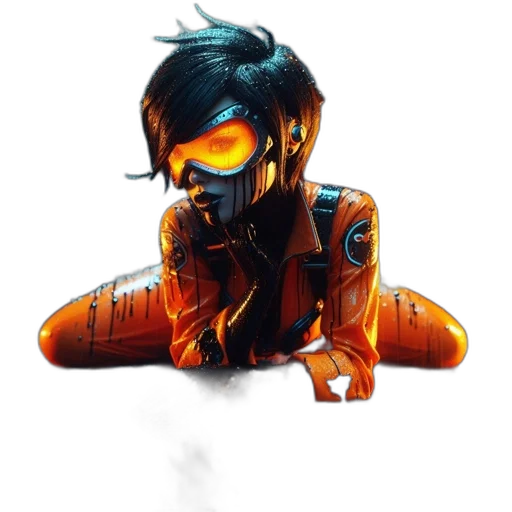 robot, mask, jacket, face transparent PNG cut-out