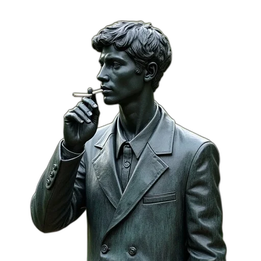 face, jacket, photorealistic, 3d render transparent PNG cut-out
