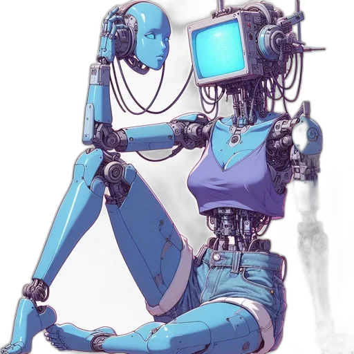 robot, dress, creature, weapon transparent PNG cut-out