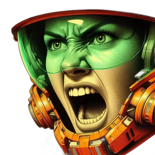 face, mask, robot, 3d render transparent PNG cut-out