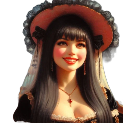 face, hat, fantasy art, photorealistic transparent PNG cut-out