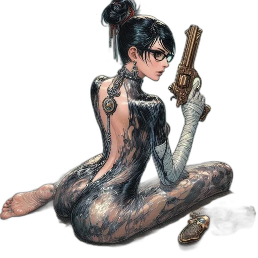 weapon, comic book art, concept art, cyberpunk transparent PNG cut-out