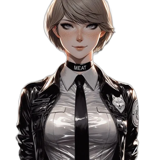 jacket, dress, staff, robot transparent PNG cut-out