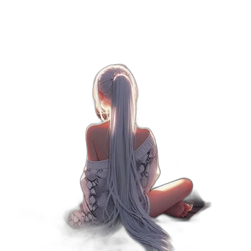 hair, dress, creature, weapon transparent PNG cut-out
