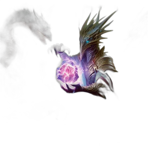 dragon, staff, creature, weapon transparent PNG cut-out