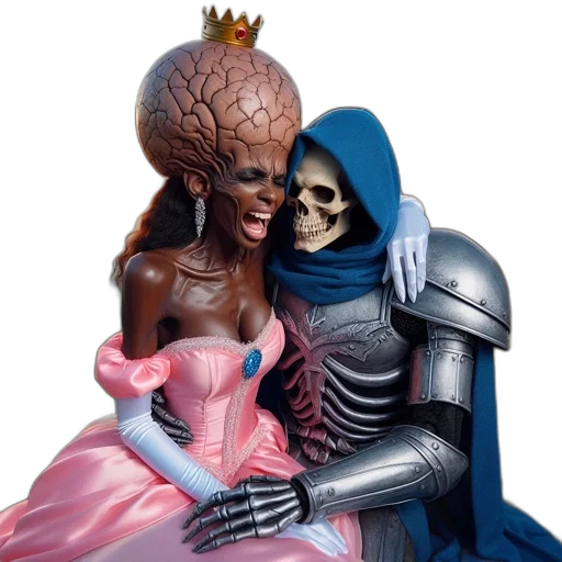 dress, robot, crown, concept art transparent PNG cut-out