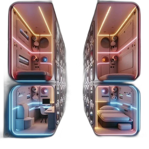 robot, furniture, 3d render, concept art transparent PNG cut-out