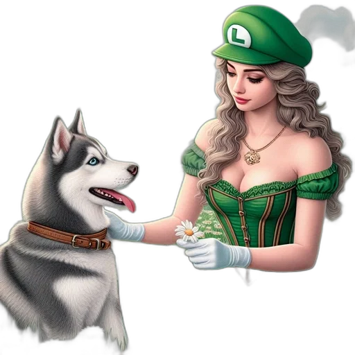 animal, dress, jewelry, fantasy art transparent PNG cut-out
