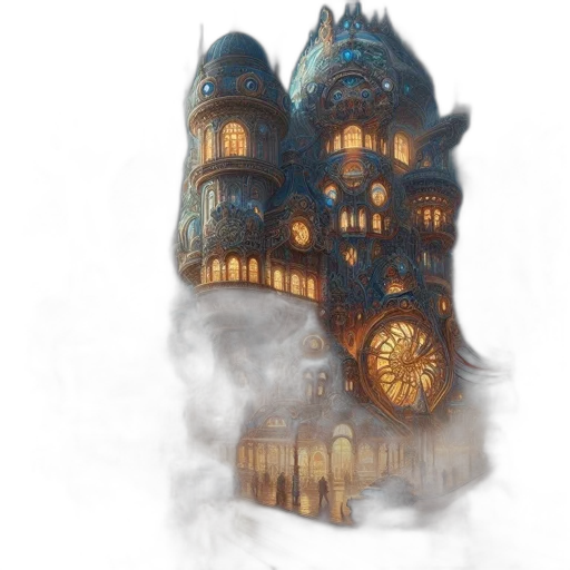 building, fantasy art, concept art, watercolor transparent PNG cut-out