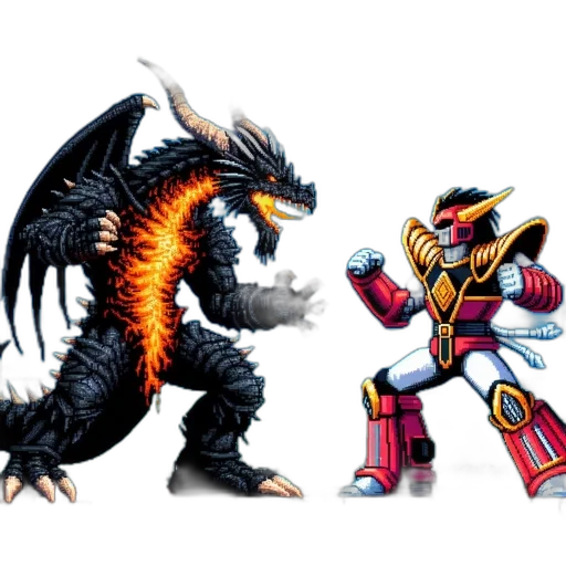 dragon, concept art, pixel art, fantasy art transparent PNG cut-out