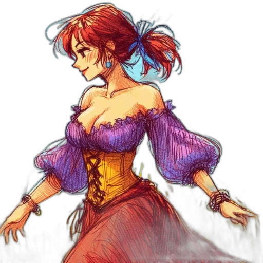 dress, fantasy art, watercolor, concept art transparent PNG cut-out