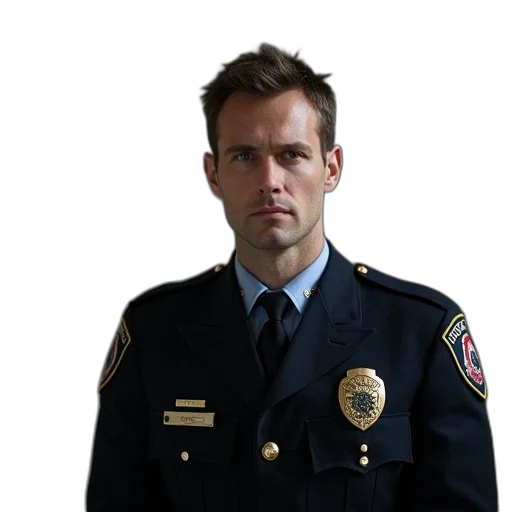 staff, jacket, face, weapon transparent PNG cut-out