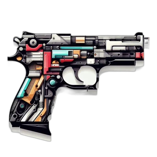 weapon, pixel art, concept art, cyberpunk transparent PNG cut-out