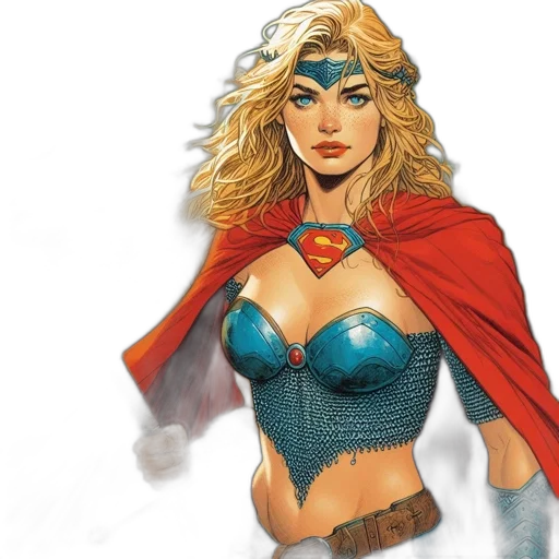 comic book art, concept art, fantasy art, blonde transparent PNG cut-out