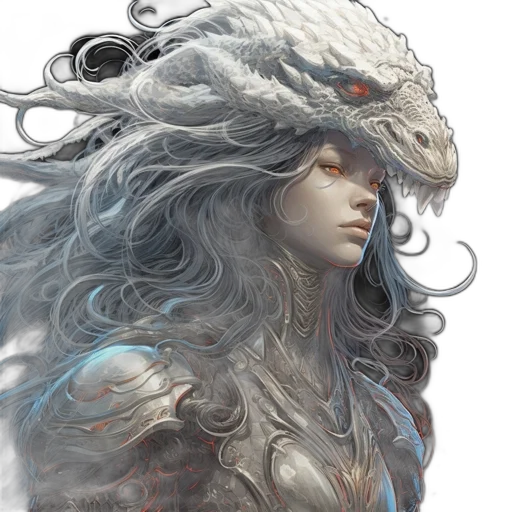 dragon, creature, hair, face transparent PNG cut-out