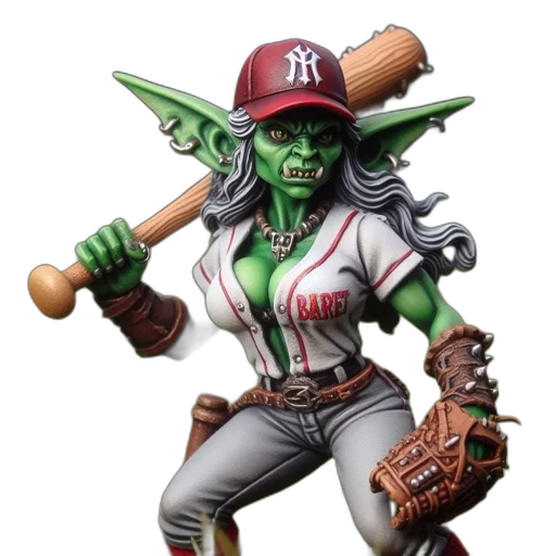 staff, concept art, fantasy art, green-skinned transparent PNG cut-out