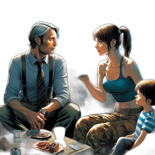 concept art, photorealistic, comic book art, oil painting transparent PNG cut-out