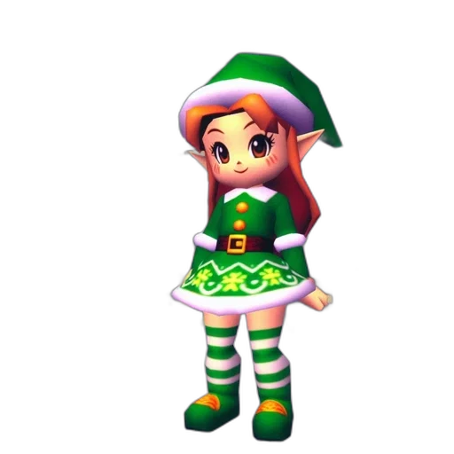dress, hat, staff, 3d render transparent PNG cut-out