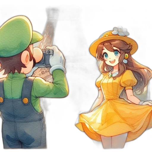hat, dress, watercolor, concept art transparent PNG cut-out