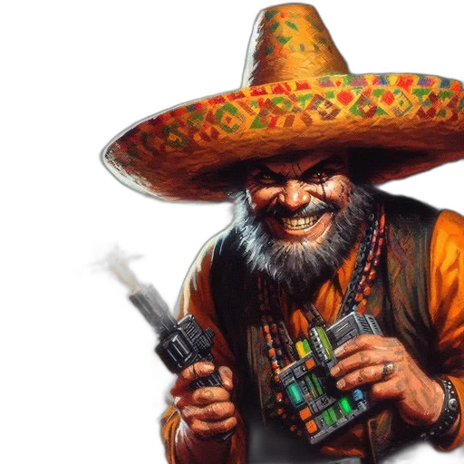 staff, hat, weapon, face transparent PNG cut-out