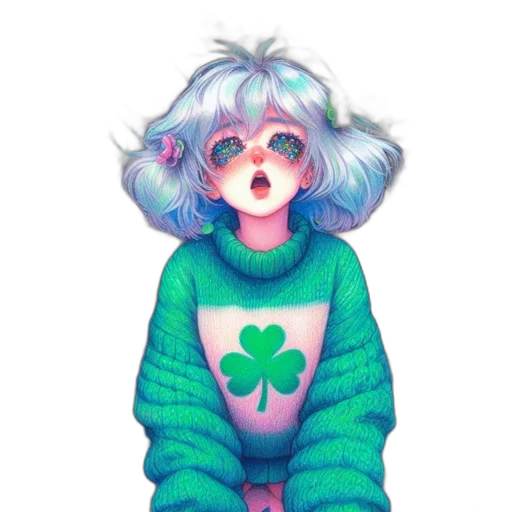 jacket, creature, dress, hair transparent PNG cut-out