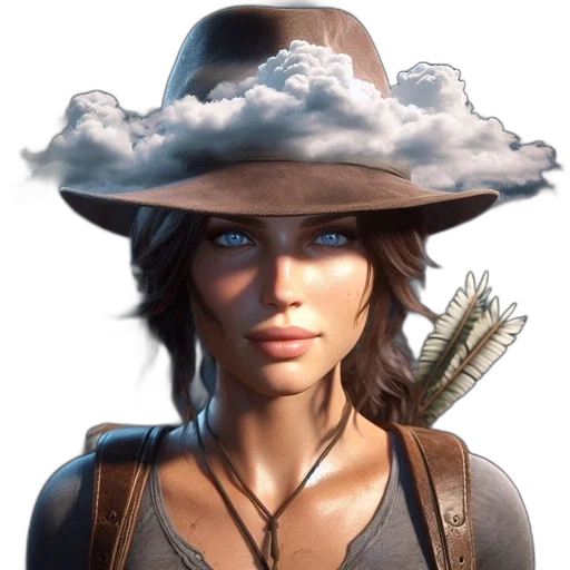 hat, weapon, face, staff transparent PNG cut-out