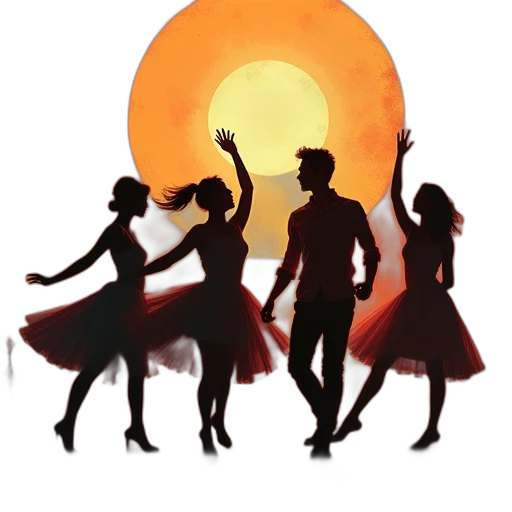 concept art, sunset, musical, dance transparent PNG cut-out