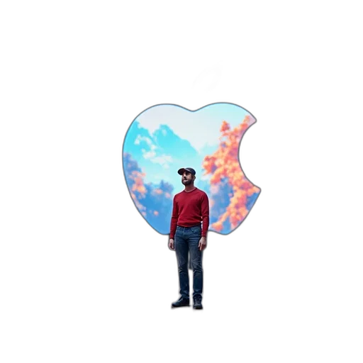 jacket, hat, staff, bottle transparent PNG cut-out